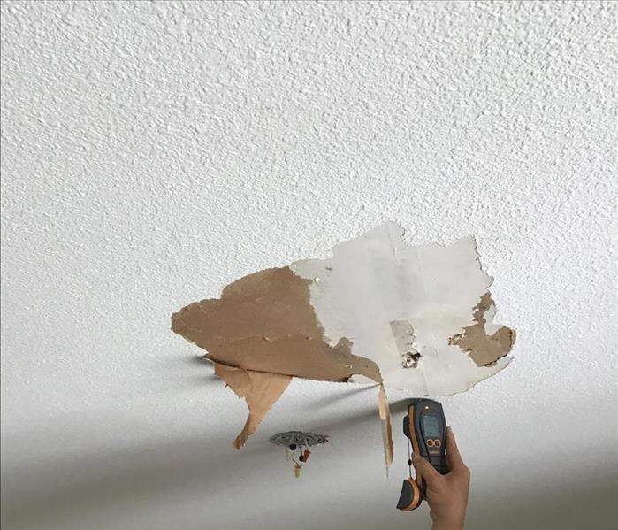 Ceiling water damage.